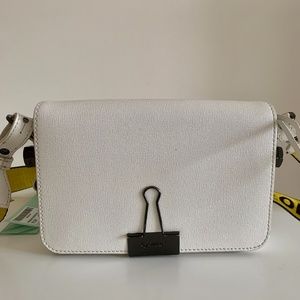 OFF - WHITE BINDER MINI FLAP CROSSBODY BAG